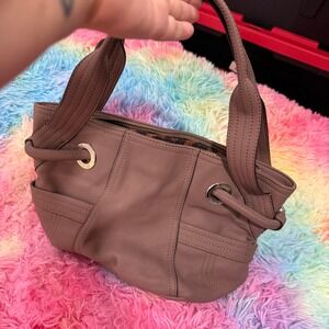 B. Makowsky Shoulder Bag Women Medium Mauve Leather Leopard Lining